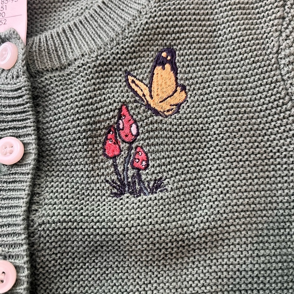Disney animators collection Sage Green Knit Cardigan Child size 2 - Picture 2 of 7
